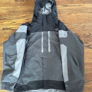 North Face Men’s Grey Black HyVent Triclimate 3 in 1 Jacket Ski Snowboard Size M